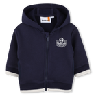 Hooded jogging cardigan, NAVY, hi-res