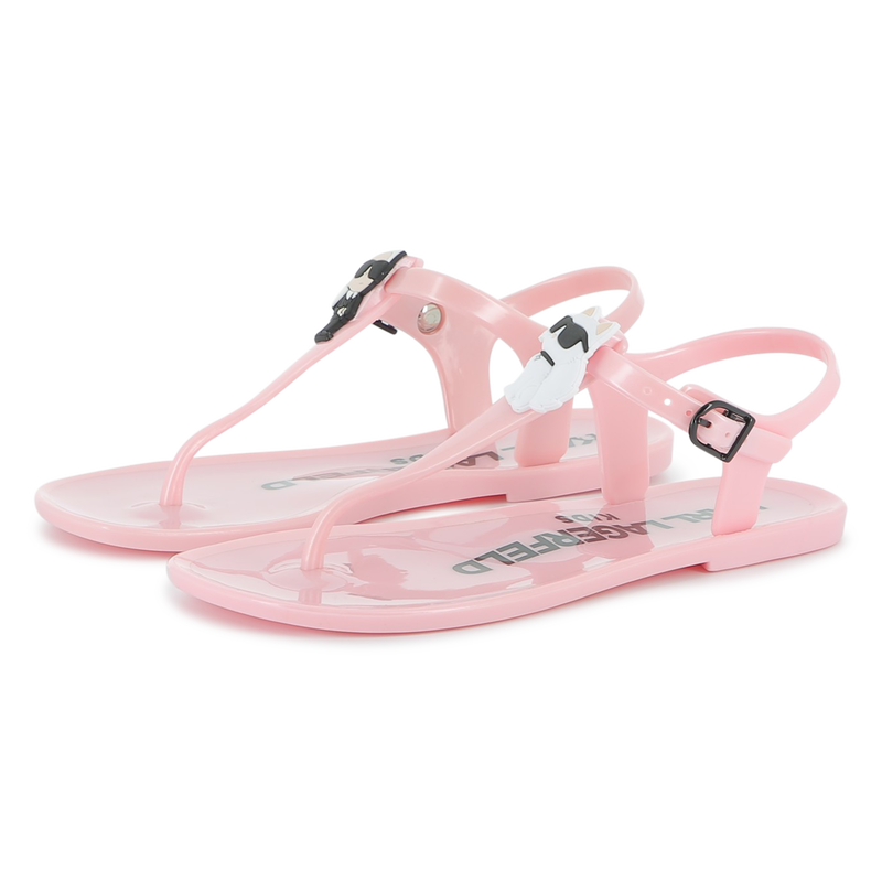 Buckled sandals with badge KARL LAGERFELD KIDS 
                        GIRL
