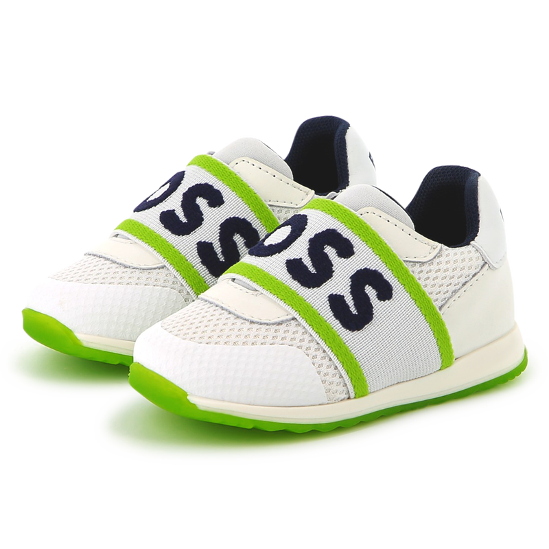 Leather and mesh trainers BOSS 
                        BOY