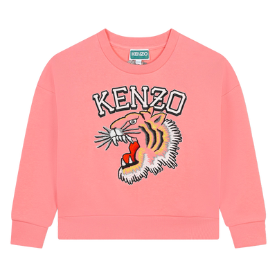 Embroidered cotton sweatshirt KENZO KIDS GIRL