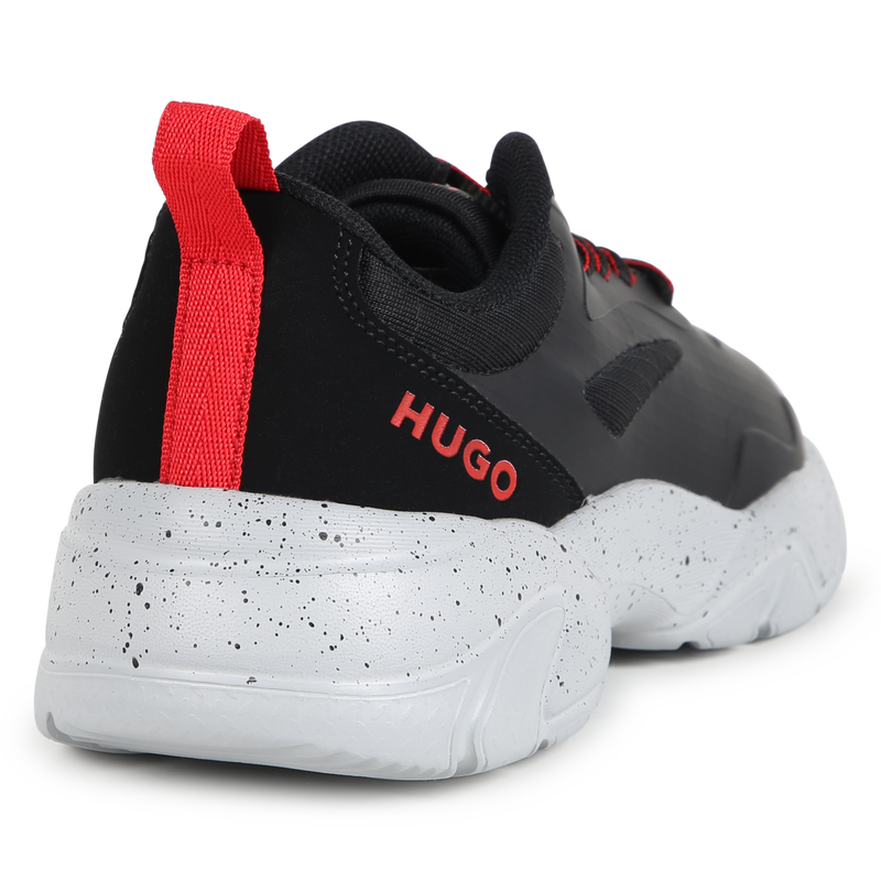 Multi-texture lace-up trainers HUGO 
                        BOY