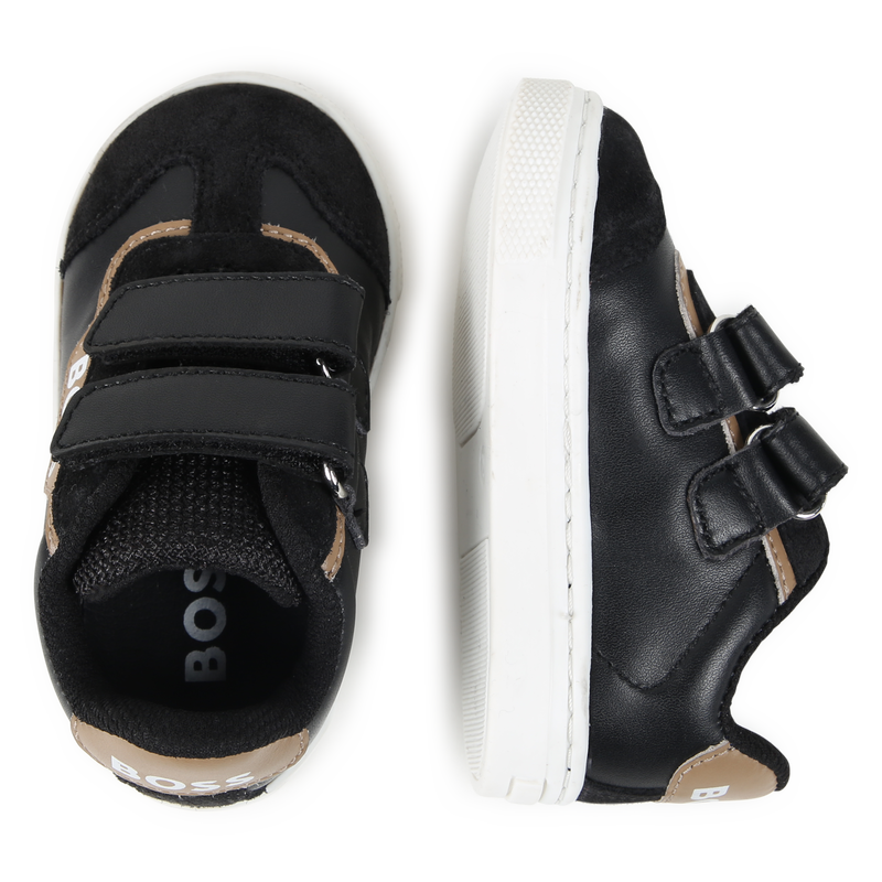 Leather hook-and-loop trainers BOSS 
                        BOY