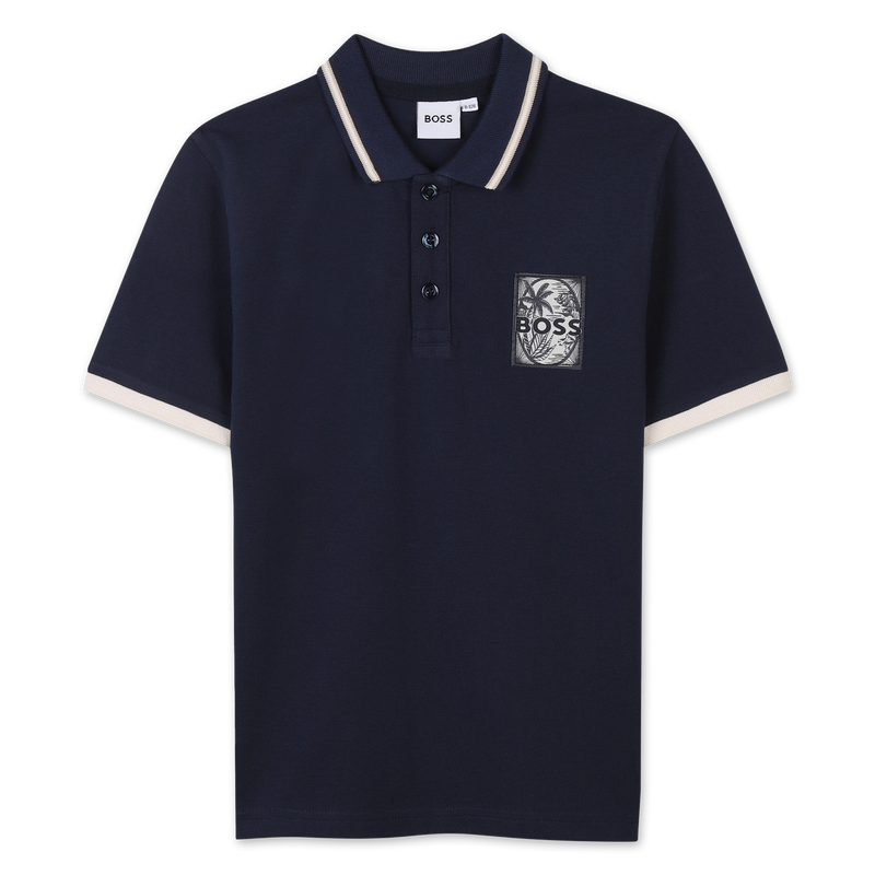 Polo shirt with chest label BOSS 
                        BOY