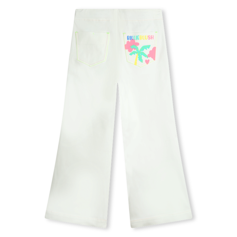 Wide-leg twill trousers