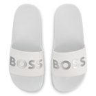 Sliders with textured logo BOSS 
                    BOY