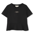 Short-sleeved cotton T-shirt, BLACK, hi-res