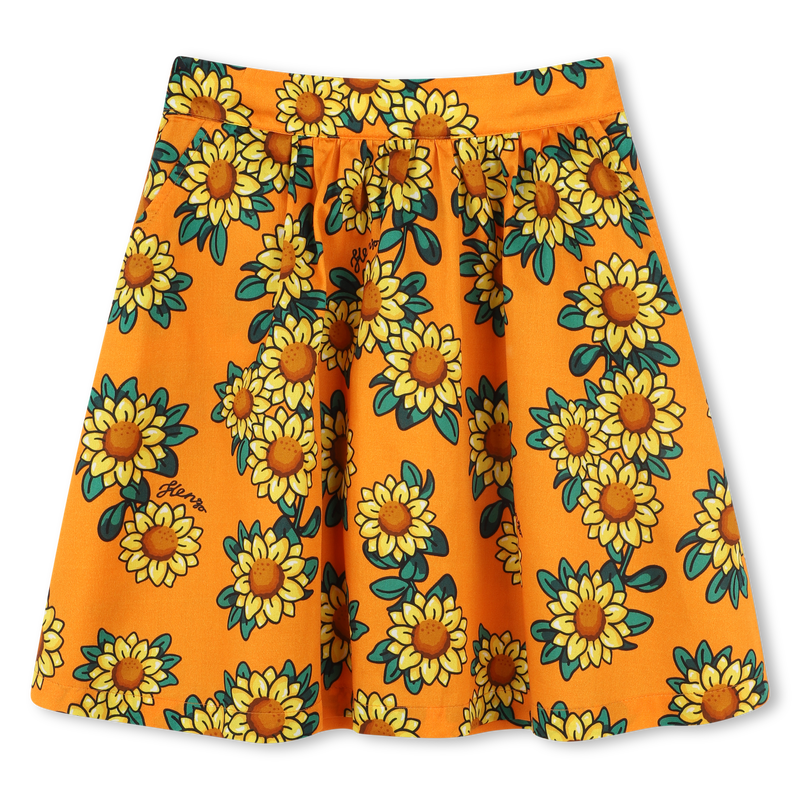 Cotton satin printed skirt KENZO KIDS 
                        GIRL