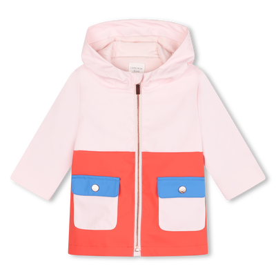 Tricoloured hooded raincoat CARREMENT BEAU GIRL