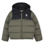 Hooded down jacket, KHAKI, hi-res
