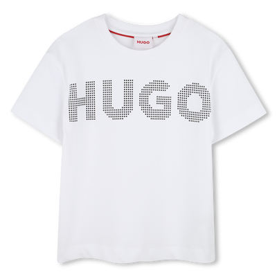 Cotton logo T-shirt with studs HUGO GIRL