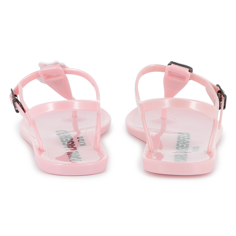Buckled sandals with badge KARL LAGERFELD KIDS 
                        GIRL