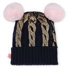 Pompom hat with cable knit BILLIEBLUSH 
                    GIRL