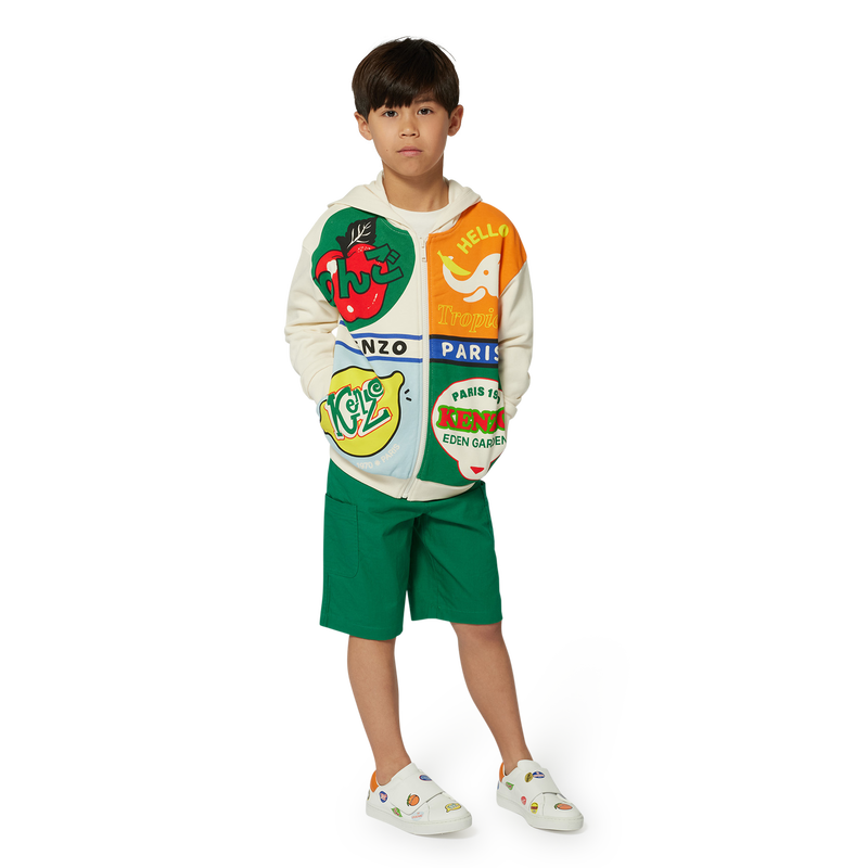 Cotton Bermuda cargo shorts KENZO KIDS 
                        BOY