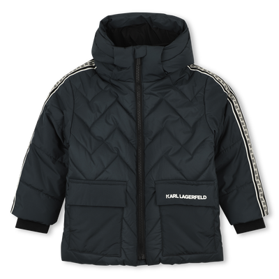 Hooded down jacket KARL LAGERFELD KIDS BOY