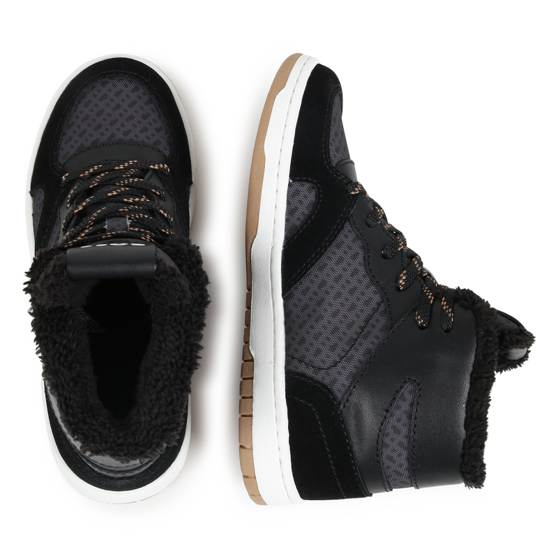 Lace-up trainers with leather BOSS 
                        BOY