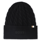Cable knit beanie, BLACK, hi-res