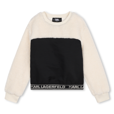 Bi-material sweatshirt KARL LAGERFELD KIDS GIRL