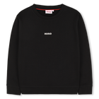 Round neck sweatshirt, BLACK, hi-res