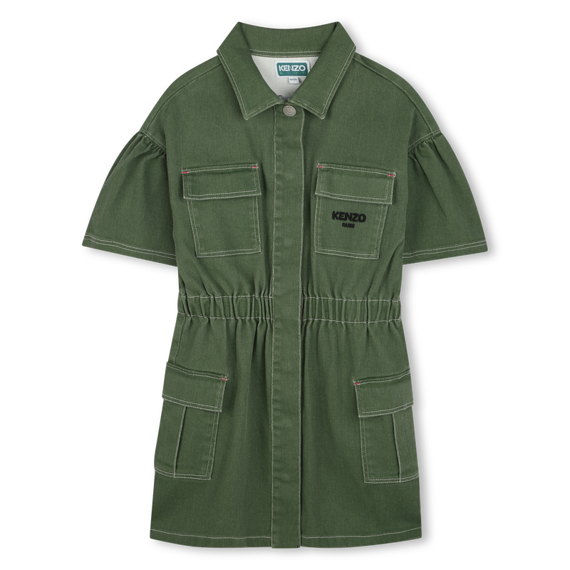 Cotton safari dress KENZO KIDS 
                        GIRL