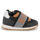 Sneakers with branded elastic, BLACK, hi-res