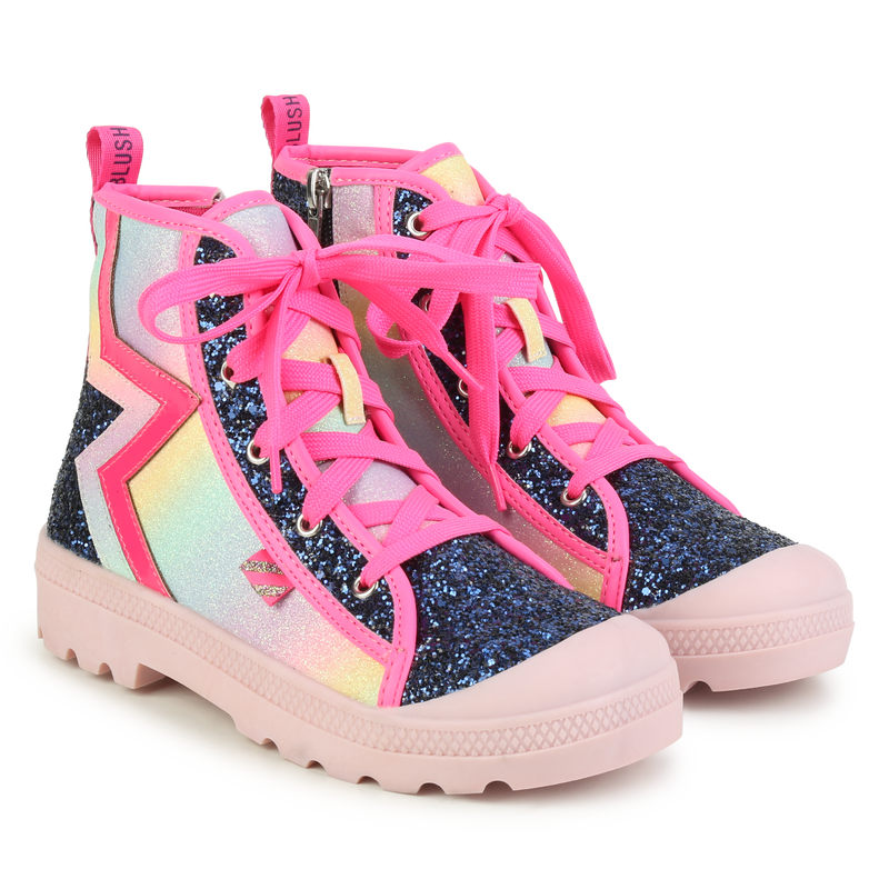 Zip-up sequin ankle boots