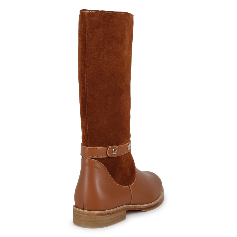 Two-Material Leather Boots CHLOE 
                        GIRL