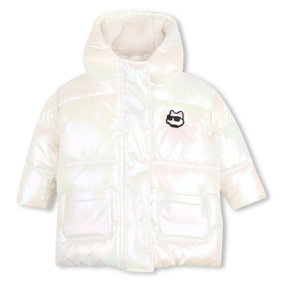 Hooded down jacket KARL LAGERFELD KIDS GIRL