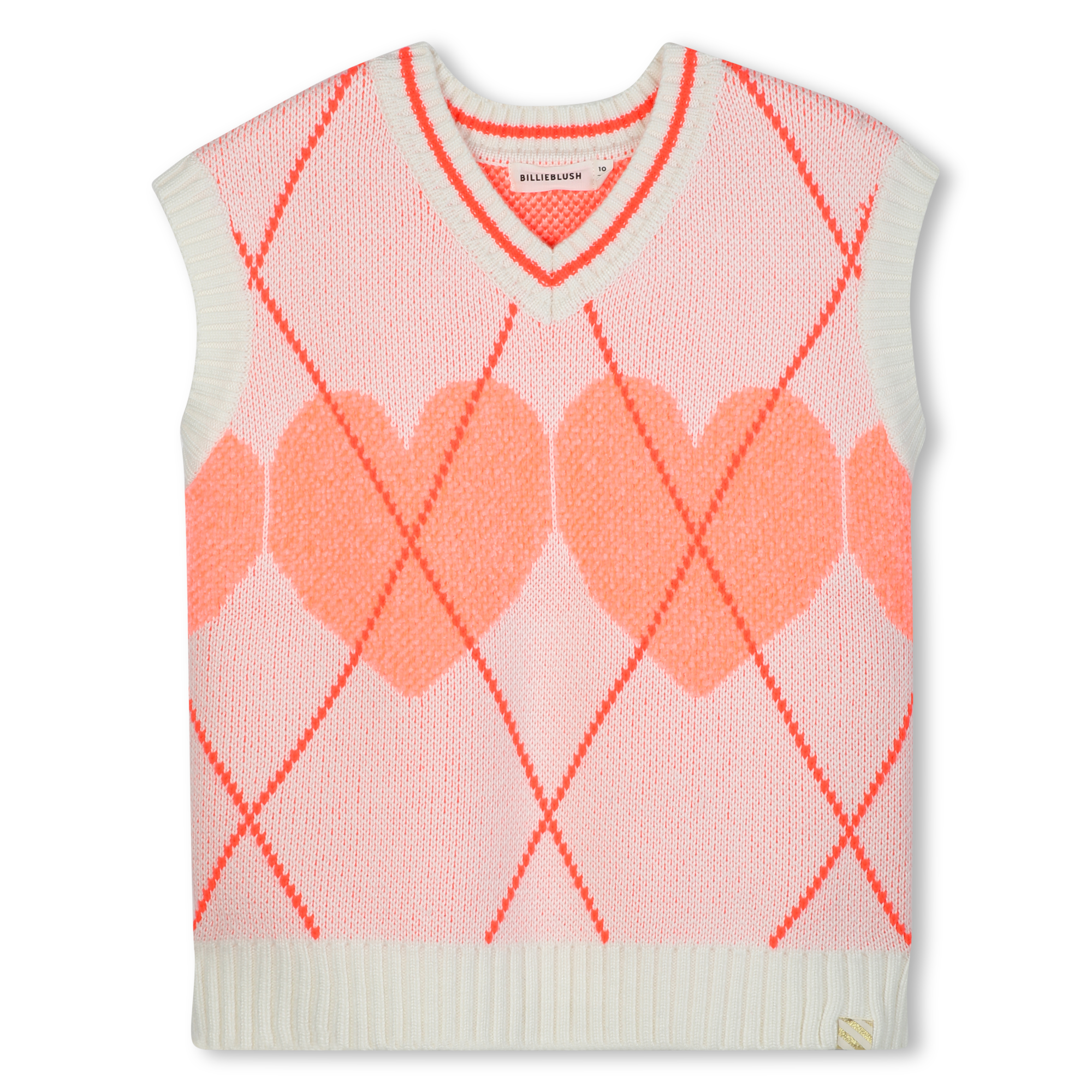Billieblush - Short-sleeved Knitted Sweater - Ivory - Girl - 12 Years