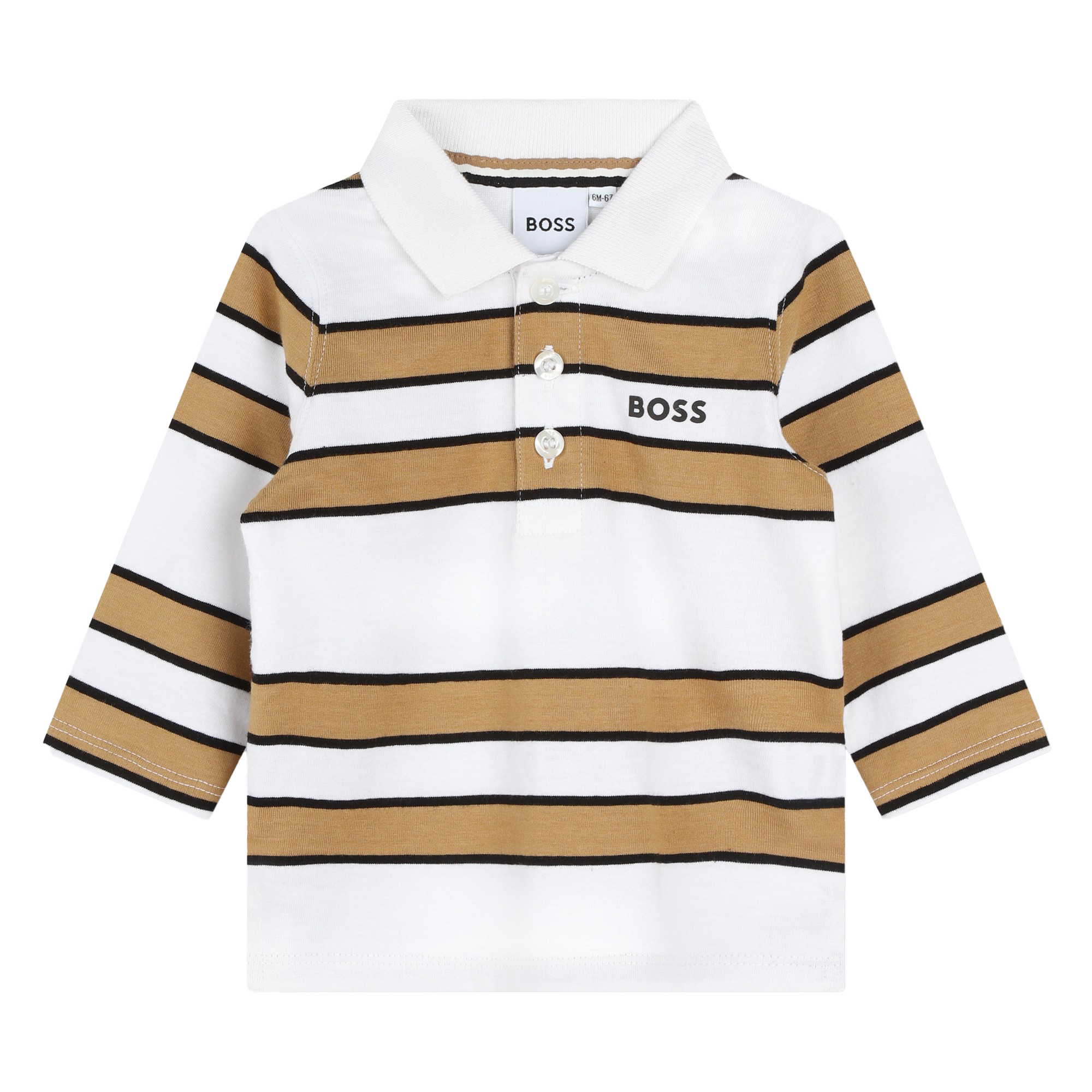 BOSS Striped cotton polo shirt for BOY Kids around