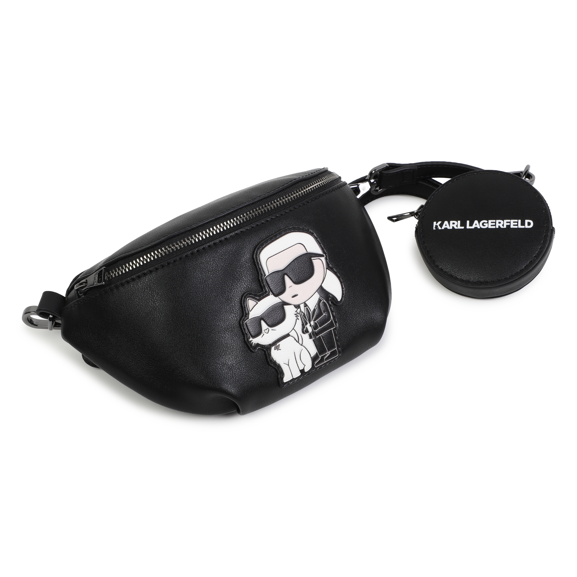 【美品】NINOS SACK BLACK 24cm /Bshop KARL LAGERFELD KIDS Bum bag and coin purse for GIRL | Kids around