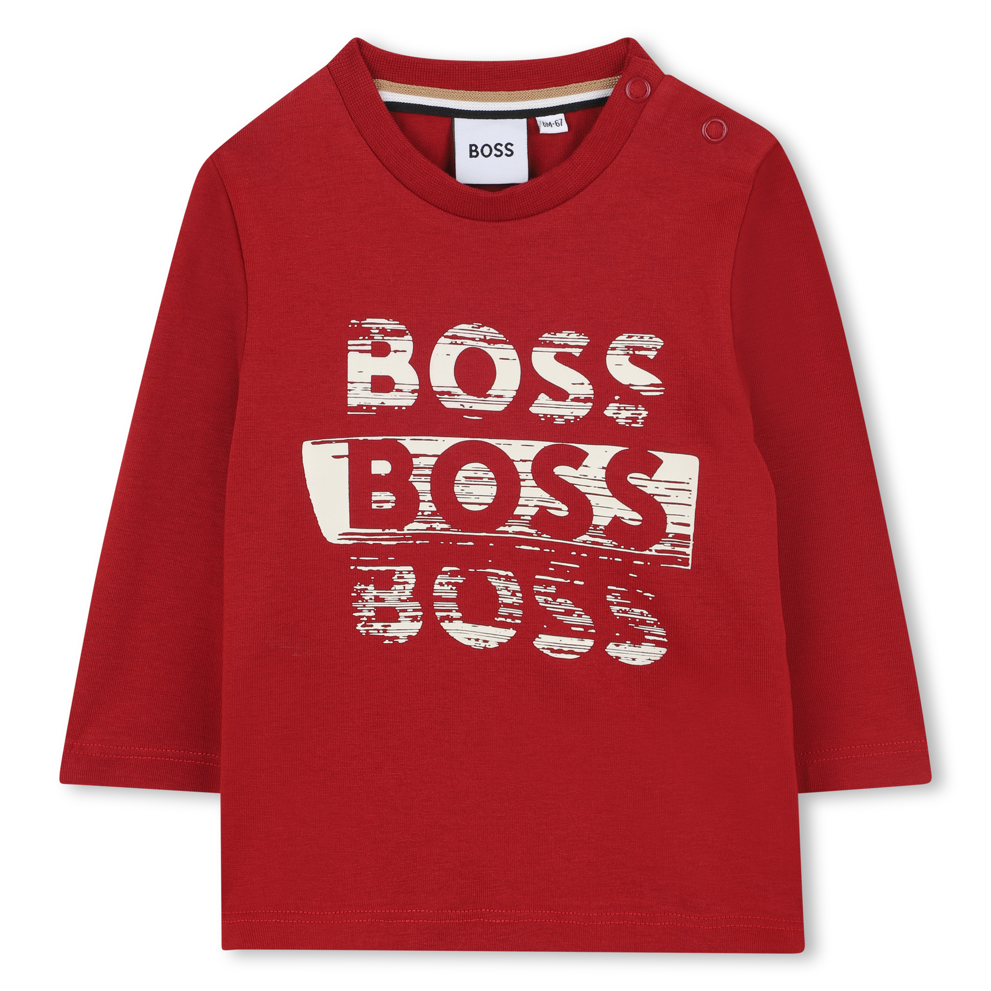 Boss - Long Sleeve T-shirt - Dark Red - Boy - 18 Months