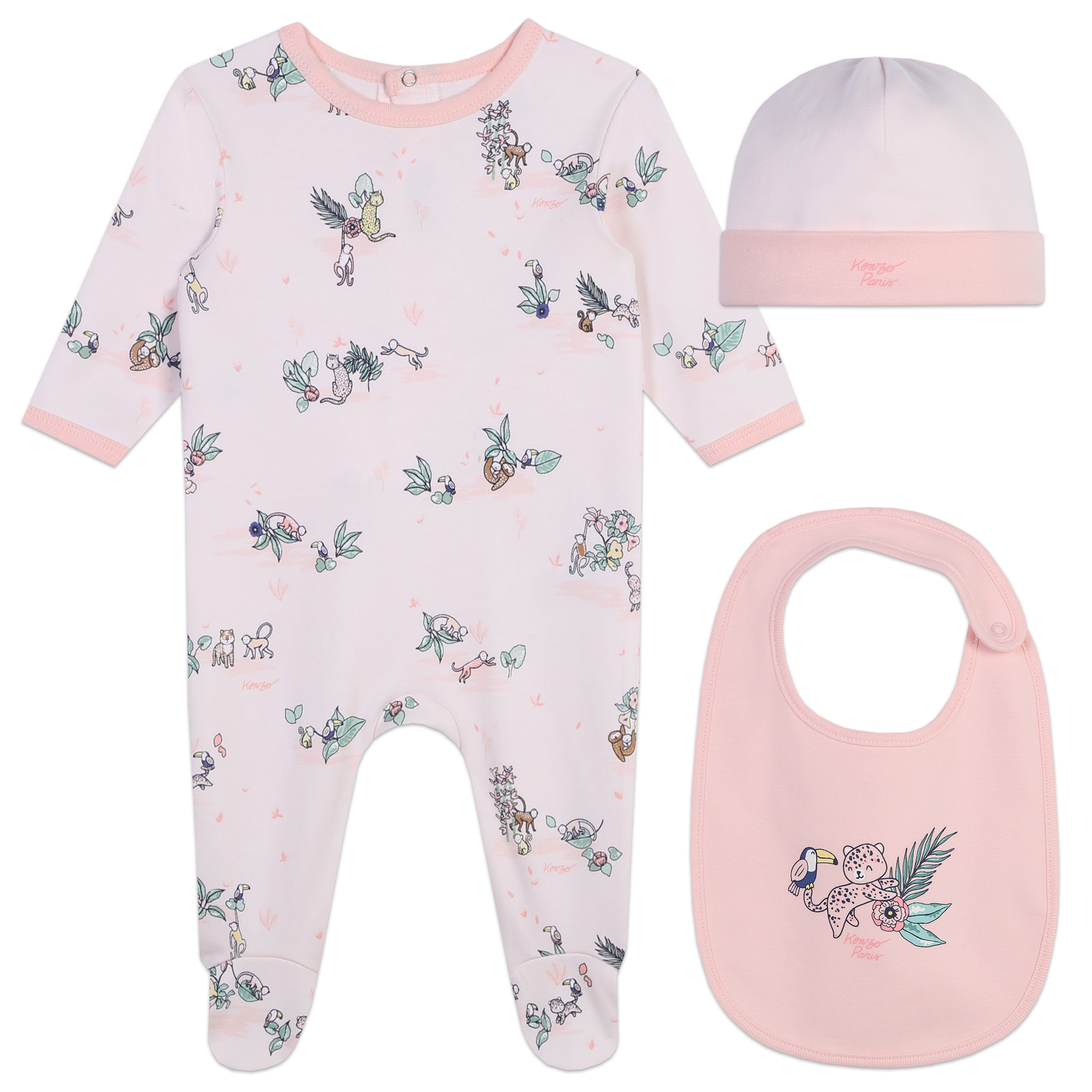 KENZO KIDS Cotton pyjamas, hat and bib for GIRL | Kids around
